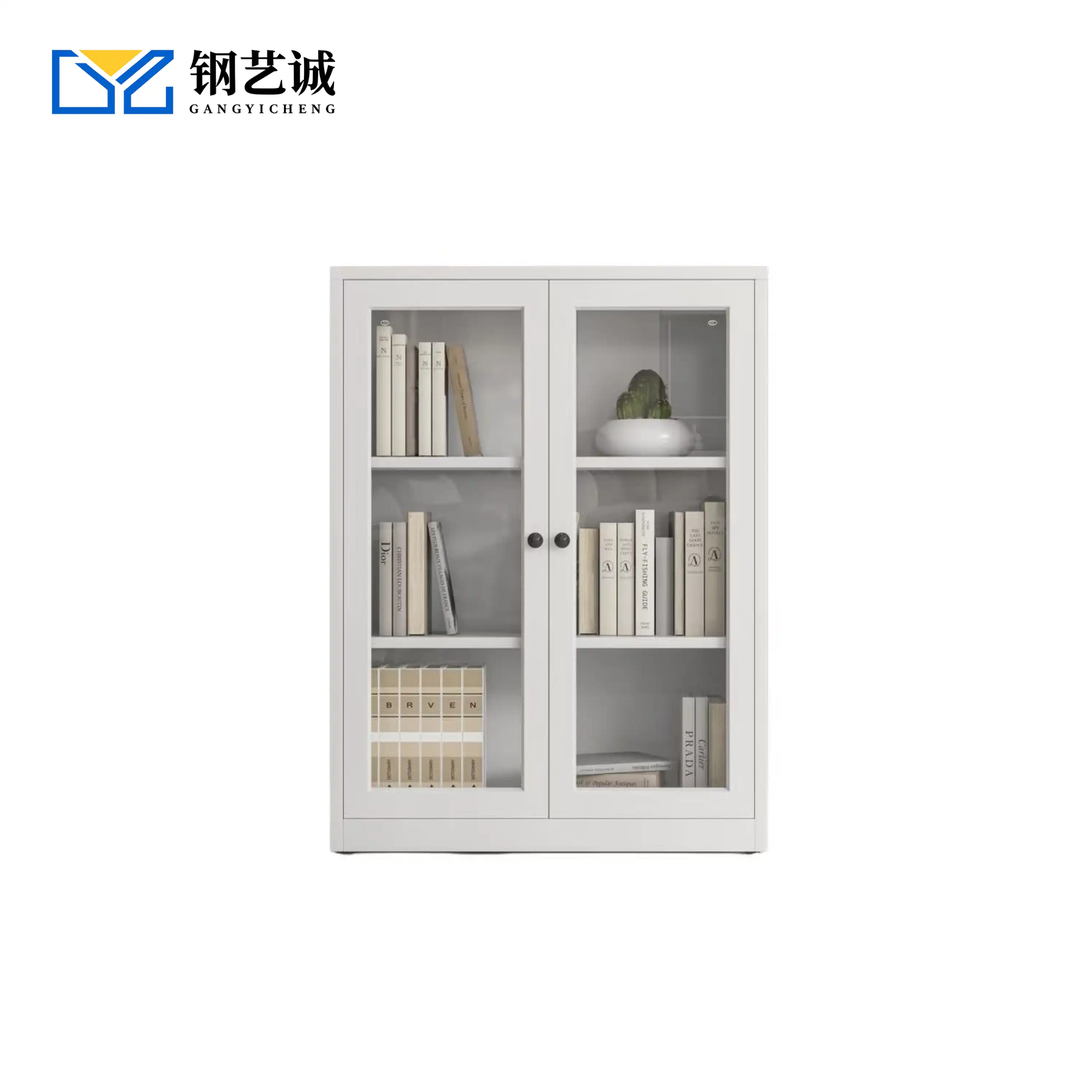 Double Glass Door Low Cabinet